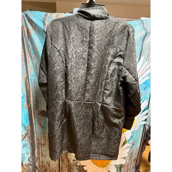 COPY - Gothic Brocade Black Long Coat Jacket – Steampunk Victorian Style (Size … - Picture 3 of 3